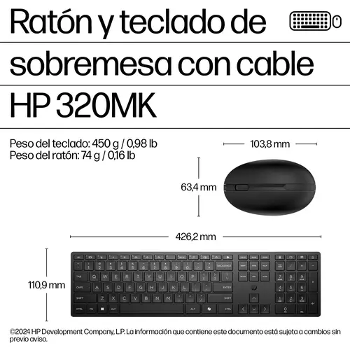 Teclado y ratón con cables Desktop 320MK - Imagen 3