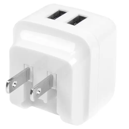 Cargador de Pared USB de 2 Puertos para Tablets Smartphones - Cargador Blanco de Alta Potencia para Viajes - Imagen 3