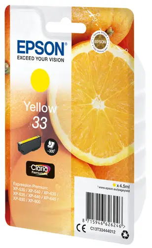Oranges Singlepack Yellow 33 Claria Premium Ink - Imagen 2