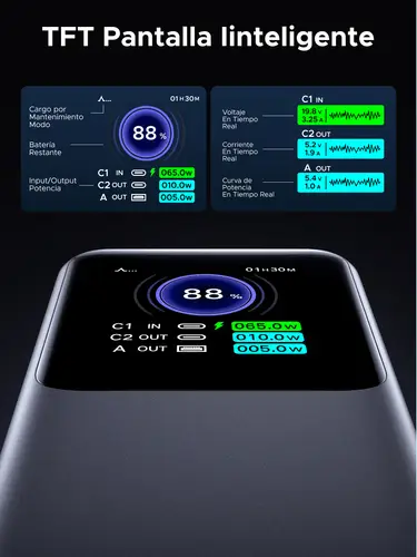 20000mAh 130W Fast Charging Powerbank Litio Gris - Imagen 19