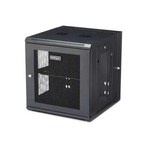Armario Rack de Pared para Servidores 12U 19" 4 Columnas y Estante 1U - Rack de Servidores de Montaje en Pared con Bisagra - Rack Ventilado para Equipo de Red - Imagen 1