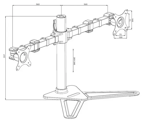DS1002D-B1 soporte para monitor 81,3 cm (32") Escritorio Negro - Imagen 10