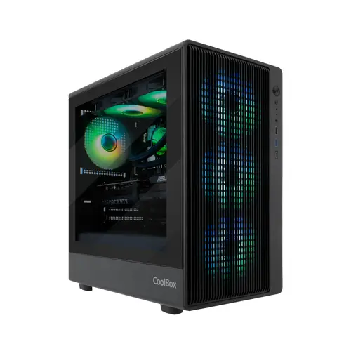 GAMING CAJA MATX GM350 DARKFACE USB-C 3.2 GEN1 CRISTAL AHUMADO - Imagen 2