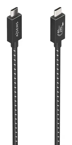 Cable USB4 Gen3x2 Aluminio 40Gbps 8K@60Hz 5A 48V 240W E-Mark, Tipo USB-C/M-USB-C/M, Negro, 1.5m - Imagen 1