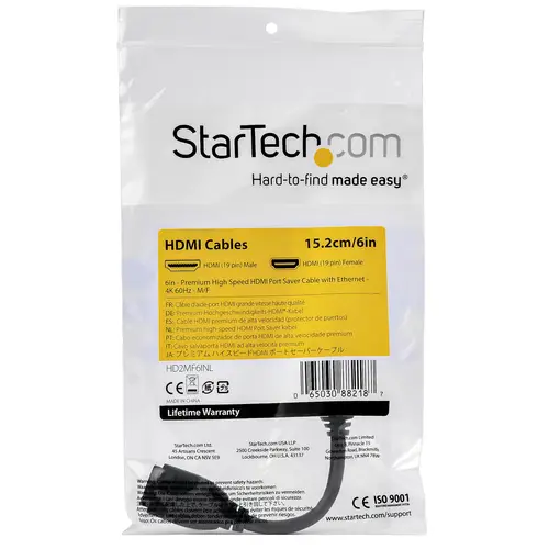 Cable de 15cm de Extensión Alargador HDMI 2.0 de Alta Velocidad con Ethernet - Extensor de Puertos - Cable para Conservar Puertos de Conexión - Cable Corto HDMI - 4K de 60Hz - Imagen 4