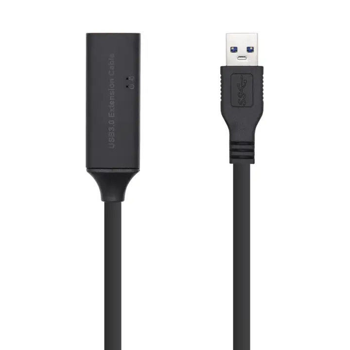 Cable USB 3.0 Prolongador con amplificador y alim., Tipo A/M-A/H, Negro, 15m