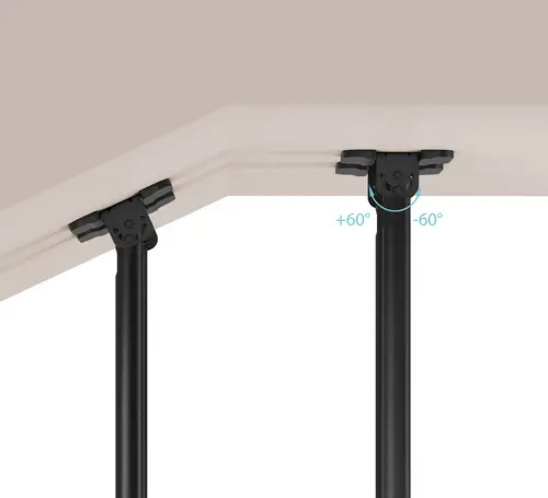 Soporte de Techo Extensible con doble mástil para Pantallas 60-120", Negro - Imagen 6