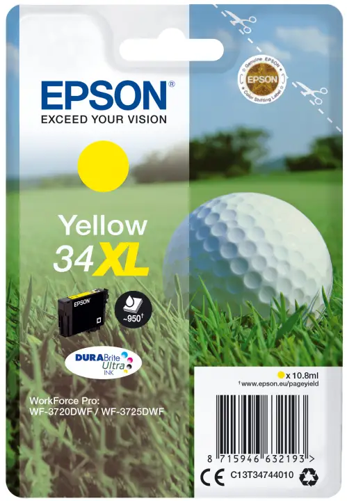 Golf ball Singlepack Yellow 34XL DURABrite Ultra Ink