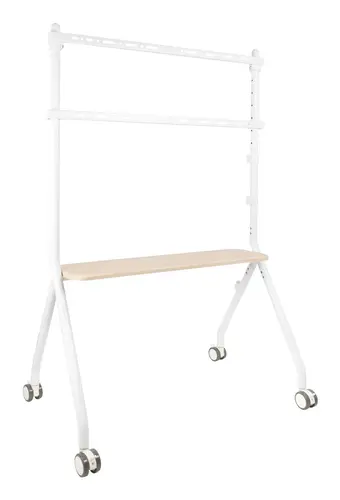 iLOVE Soporte de Suelo con Ruedas para Pantalla 49"-80", Blanco y Haya - Imagen 1