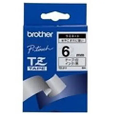 Black on White Gloss Laminated Tape, 6mm cinta para impresora de etiquetas TZ - Imagen 1