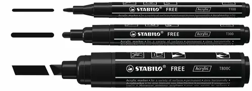 FREE Acrylic marcador 3 pieza(s) Negro - Imagen 3