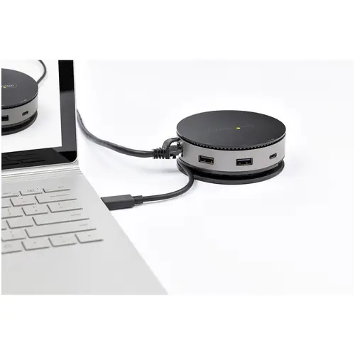 Adaptador Multipuertos USB-C - Docking Station USB 3.1 Gen 2 Tipo C con Vídeo HDMI, DisplayPort de 4K a 60Hz o VGA de 1080p - PD de 75W - Hub Ladrón USB de 3 Puertos - Replicador de Puertos Móvil - Imagen 2