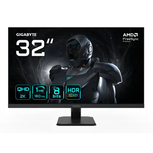 GS32QA Monitor Gaming 32 QHD - 2560 x 1440, 180Hz, 1ms, 300 cd/m², FreeSync Premium, HDR Ready, HDMI 2.0, DisplayPort 1.4 - Imagen 1