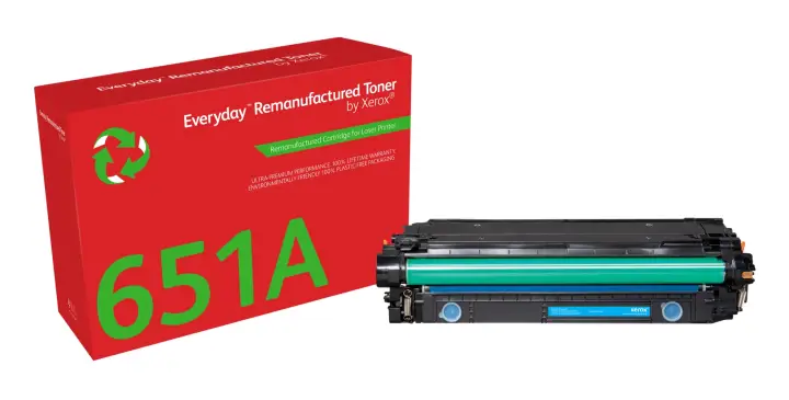 Everyday Tóner Everyday Cian remanufacturado de Xerox es compatible con HP 651A 650A 307A (CE341A/CE271A/CE741A), Capacidad estándar