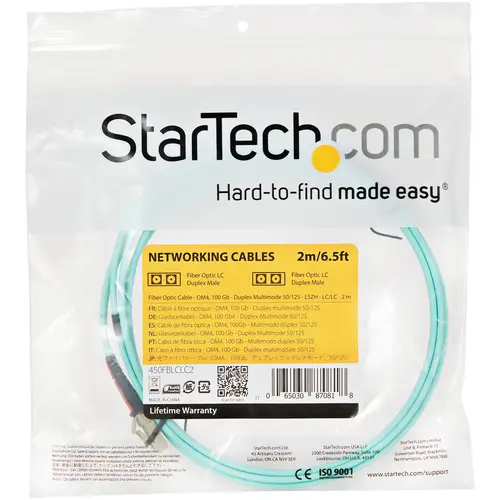 Cable de 2m de Fibra Óptica Multimodo LC/UPC a LC/UPC OM4 - 50/125µm - Fibra LOMMF/VCSEL - Redes de 100G - Cable LSZH - Baja Pérdida de Inserción - Low Insertion Loss - Imagen 5