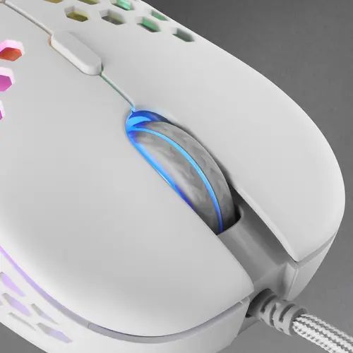 MM55W, Ratón Inalámbrico Gaming RGB Chroma, Ultra-ligero 55 g, 12800 DPI, Switches Mecánicos Programables HUANO, Blanco - Imagen 3