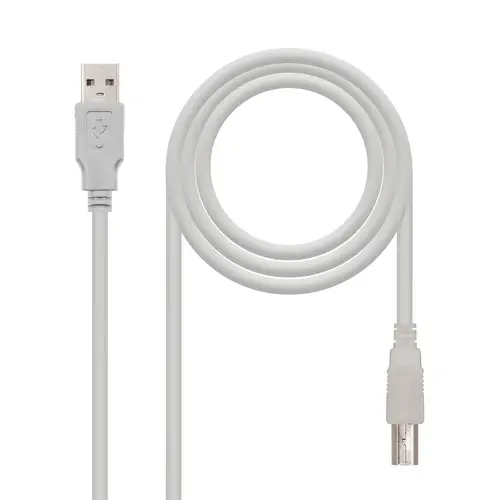 CABLE USB 2.0 IMPRESORA, TIPO A/M-B/M, BEIGE, 1.0 M - Imagen 1