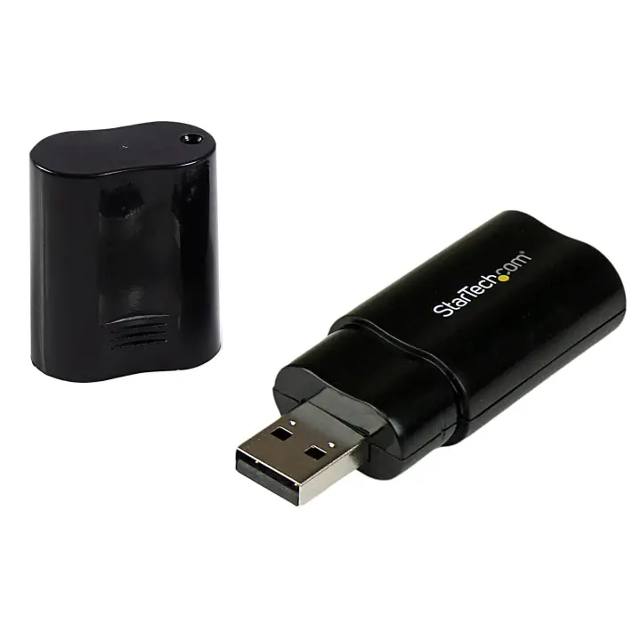 Tarjeta de Sonido Estéreo USB Externa Adaptador Conversor - Negr..