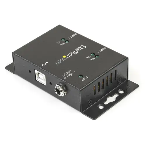 Concentrador Hub Industrial de 2 Puertos Serie Serial RS232 a USB Montaje Riel DIN Pared - Imagen 2