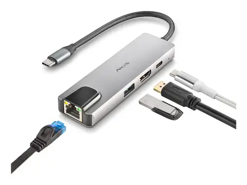 NGS-HUB-0140 hub de interfaz USB 2.0 Type-C 5000 Mbit/s Aluminio, Negro - Imagen 4
