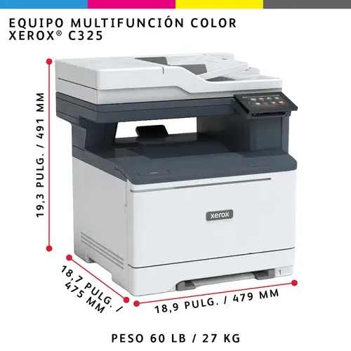 C325 A4 33 ppm Inalámbrica a doble cara Copia/impresión/escaneado/fax PS3 PCL5e/6 2 bandejas 251 hojas - Imagen 5