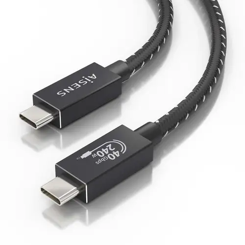 Cable USB4 Gen3x2 Aluminio 40Gbps 8K@60Hz 5A 48V 240W E-Mark, Tipo USB-C/M-USB-C/M, Negro, 1.5m - Imagen 3