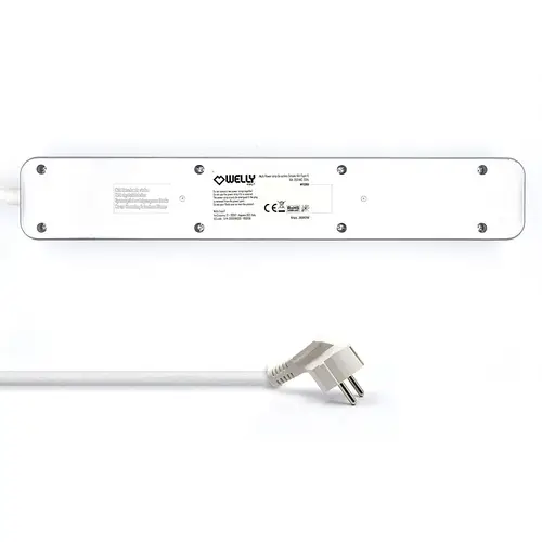 WY13166 base múltiple 1,5 m 6 salidas AC Interior Plata, Blanco - Imagen 5