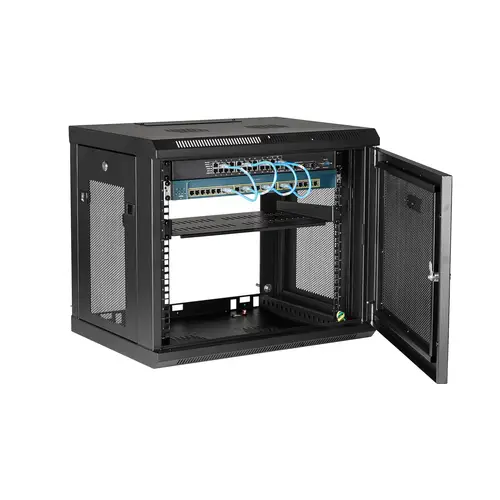 Armario Rack de Pared para Servidores 9U 19"2 Columnas y Estante 1U - Rack de Servidores de Montaje en Pared - Rack Ventilado para Equipo de Red - Imagen 5