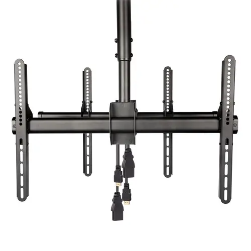 Soporte de Techo para 2 TV - Soporte de Cielo Raso para 2 TV de Espalda a Espalda con Mástil Telescópico Ajustable - Giro Inclinación y Rotación - Soporte VESA para Pantallas de 32" a 75" - Imagen 5