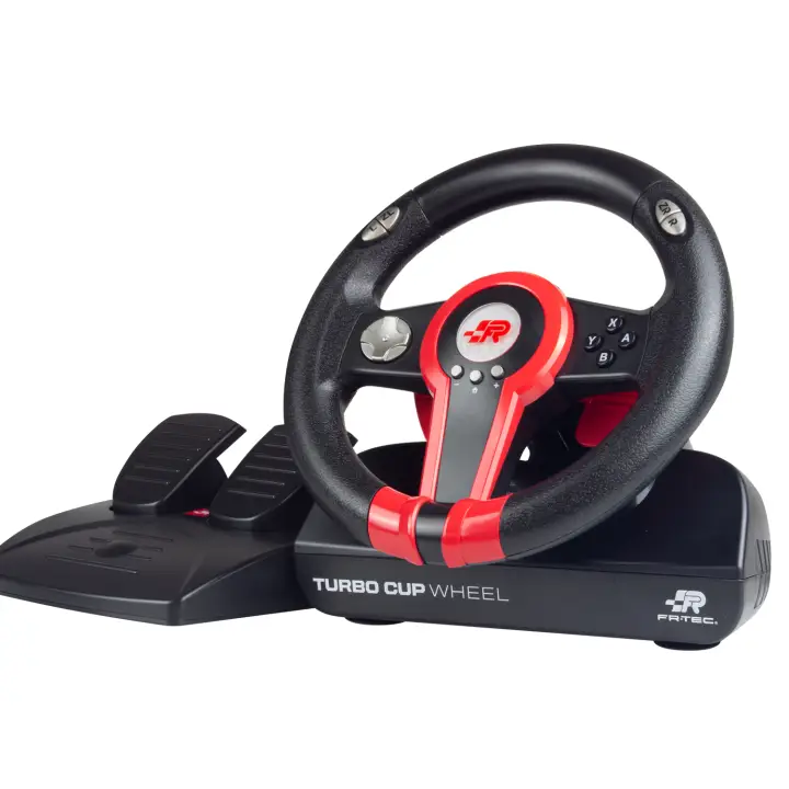 Turbo cup Negro, Rojo Volante + Pedales Nintendo Switch, Nintendo Switch Lite, PC
