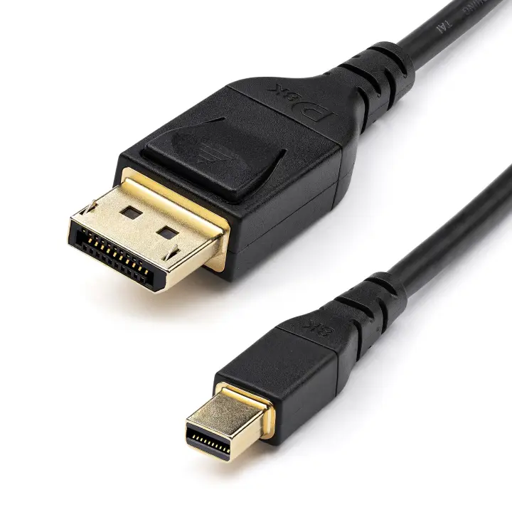 Cable Adaptador de 1m Mini DisplayPort a DisplayPort 1.4 Certificado por VESA - HDR de 8K 60Hz HBR3 - Cable mDP a Super UHD a DP 1.4 - Ultra HD 4K 120Hz - Cable de Vídeo para Monitor