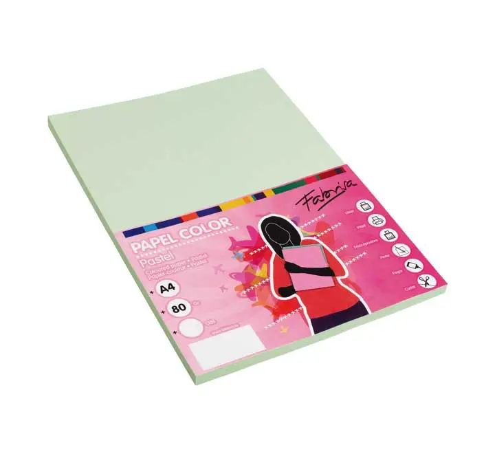 PAQ. 100H PAPEL FABRISA 80GR A4 VERDE CLARO