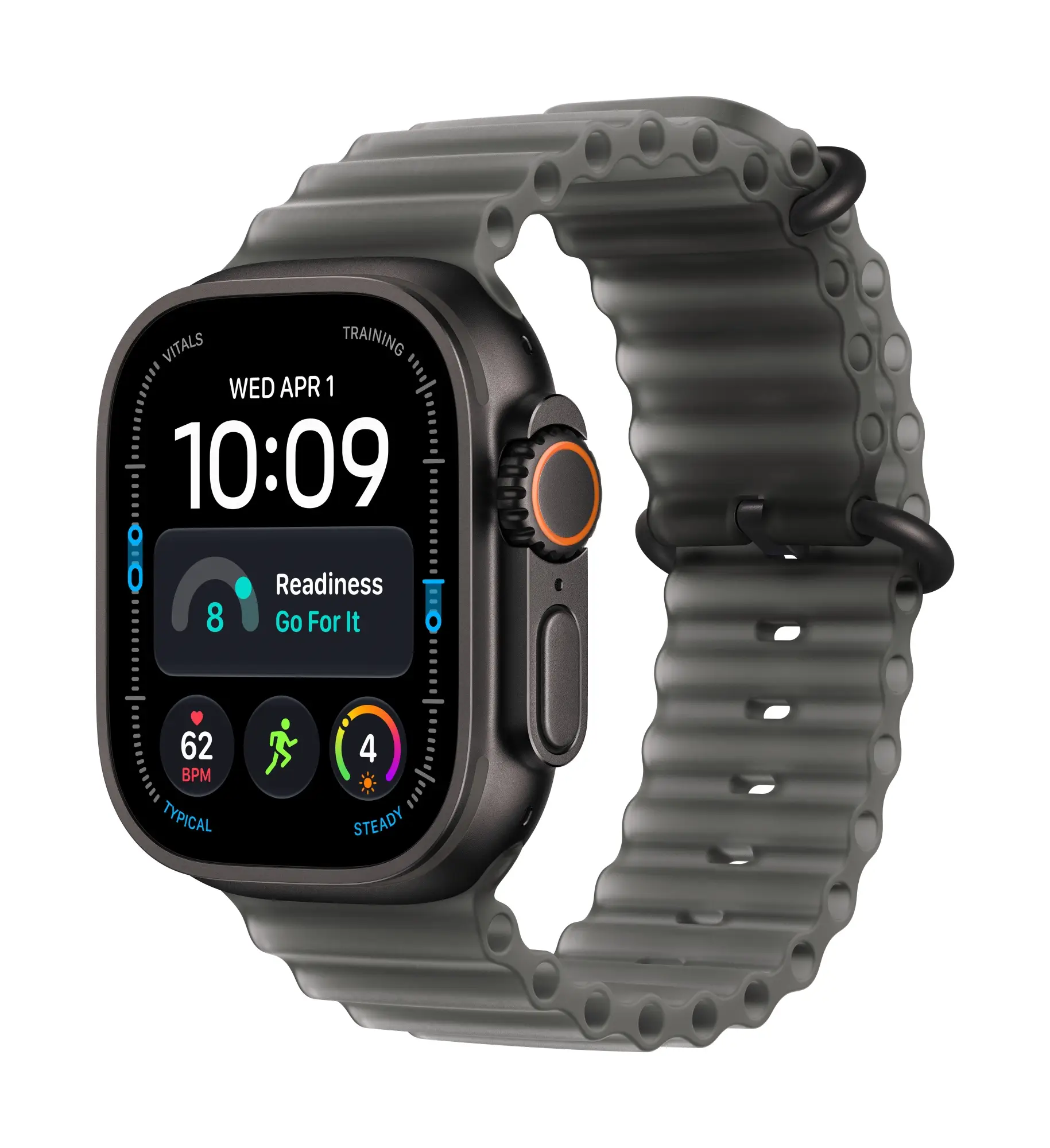 Watch Ultra 4 (GPS + Cellular) - Caja de titanio negro de 49 mm - Correa Ocean negro traslúcido