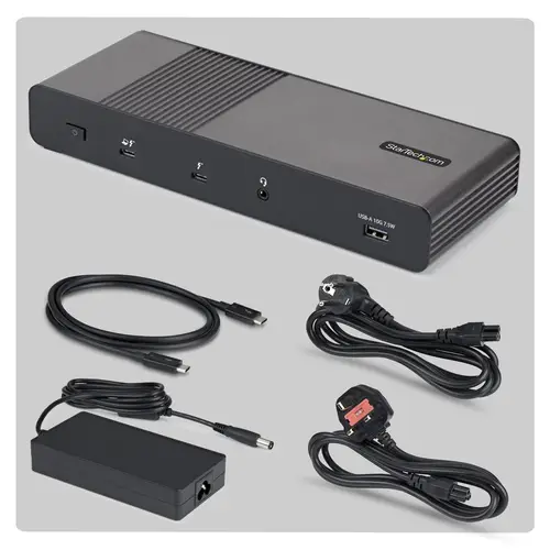 206UE-TB5USB4DOCK base para portátil y replicador de puertos Alámbrico Thunderbolt 5 Negro, Gris - Imagen 5