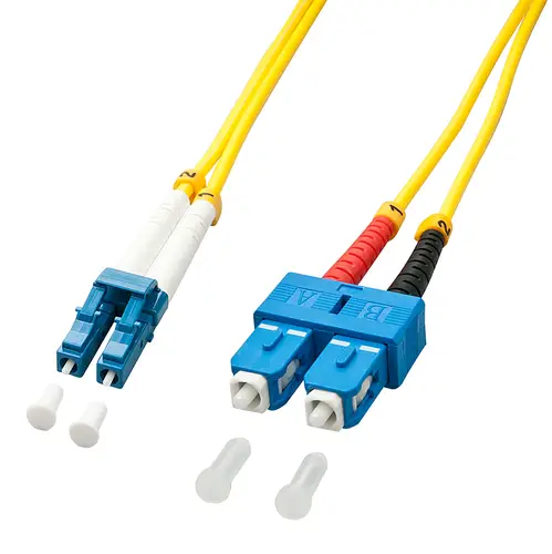 47471 cable de fibra optica 2 m LC SC OS2 Amarillo - Imagen 1