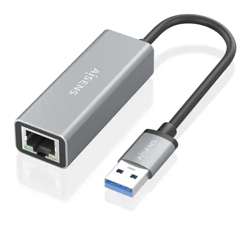 Conversor USB 3.0 a ethernet Gigabit 10/100/1000 Mbps, Gris, 15cm - Imagen 2