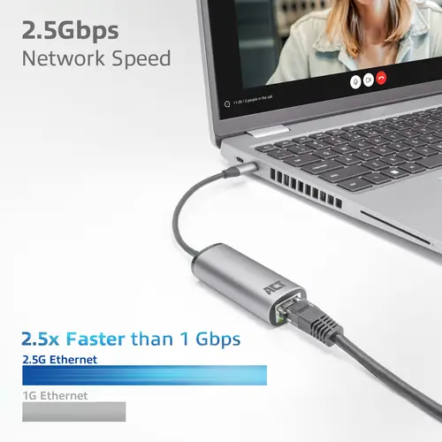 AC7081 hub de interfaz USB 3.2 Gen 1 (3.1 Gen 1) Type-C 2500 Mbit/s Aluminio - Imagen 5