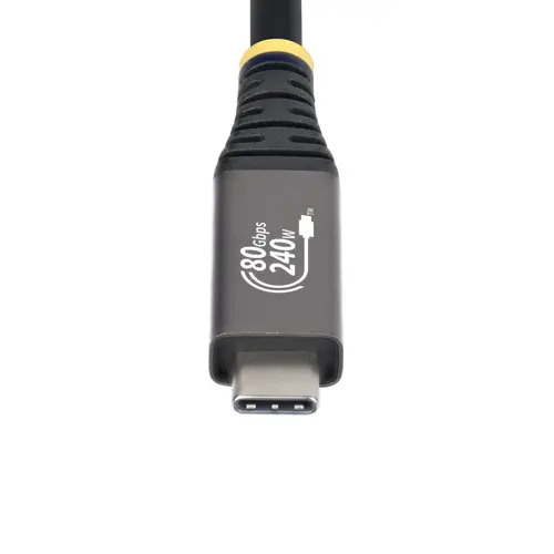 Cable USB4 1,5m - Cable USB-C Certificado USB-IF - 80Gbps - Cable USB Tipo C - PD de 240W - 8K120/4K240 - DP 2.1 - DP80 - Recubrimiento de TPE - Compatible con Thunderbolt - Negro - Imagen 4