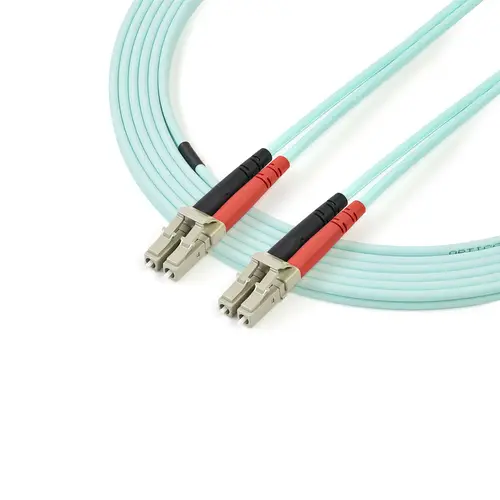 Cable de 5m de Fibra Óptica Multimodo OM3 LC a LC UPC - Full Duplex 50/125µm - para Redes de 100G - LOMMF/VCSEL - Pérdida Baja al Insertar <0.3dB - Cable LSZH - Imagen 3