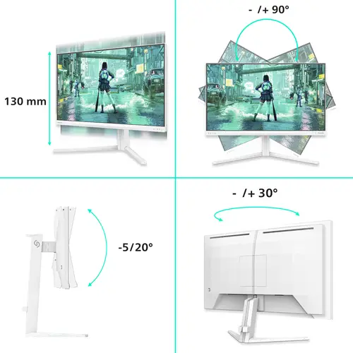 Evnia 3000 24M2N3201P/00 pantalla para PC 60,5 cm (23.8") 1920 x 1080 Pixeles Full HD LCD Blanco - Imagen 3