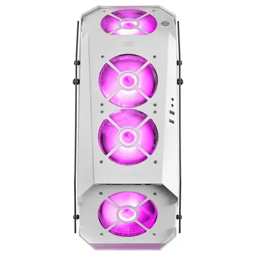 MC51W, Caja PC Gaming ATX, Doble Cristal Templado, 5x Ventilador RGB 12cm, Blanco - Imagen 9