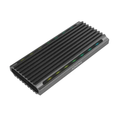 Caja Externa M.2 RGB Gaming ASM2-RGB011GR SATA/NVMe A USB3.1 Gen2, Gris - Imagen 1