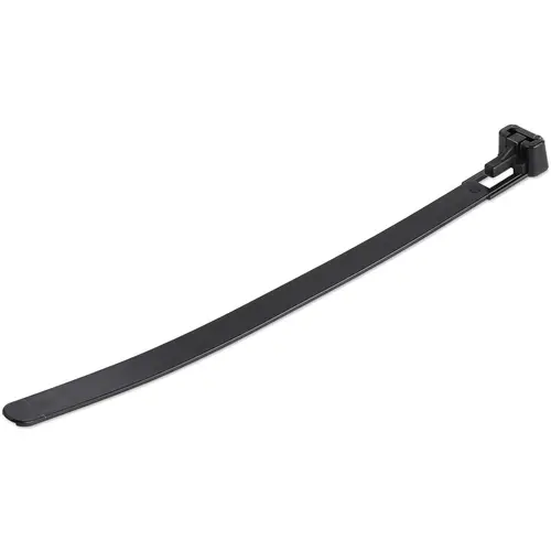 Bridas reutilizables de 15cm para cables - 7 mm de ancho, 35 mm de diámetro, soportan 22 kg de tensión, de nylon, para interior/ext., 94V-2/UL, paquete de 100 - negras - Imagen 1