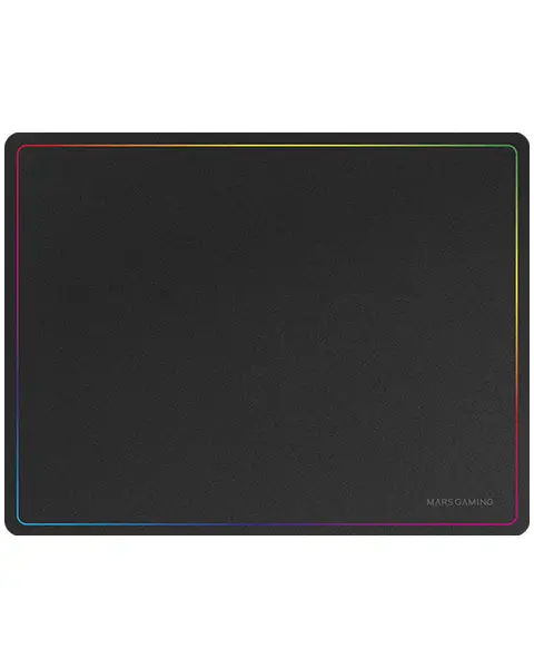 MMP124, Alfombrilla Gaming 360x260mm, Diseño de Bordes Rainbow, Base Antideslizante de Caucho Natural, Superficie Nanotextil de Alta Precisión, Alfombrilla de Ratón Flexible, Negro