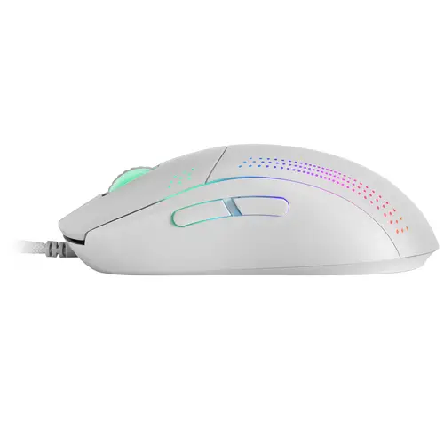 MMPROW, Ratón Ambidiestro Ultra-Ligero, RGB Chroma, Óptico 32000 DPI, Blanco - Imagen 3