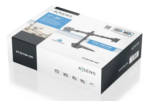 Soporte de Mesa Con Peana Eco Giratorio e Inclinable para Monitor/TV 20kg (3 Pivotes, 2 Brazos) de 17"-35", Negro - Imagen 6