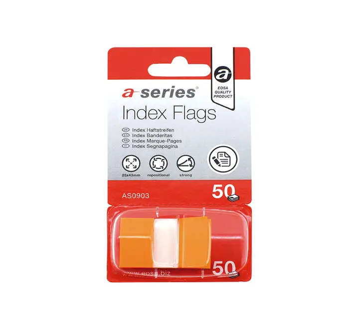 INDICES 50H AUTOADH. A-SERIES 12X44MM NARANJA