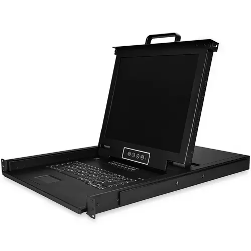 Consola KVM de 16 Puertos para Montaje en Rack con Cables de 1,8m - Teclado QWERTY - Conmutador KVM integrado con monitor LCD de 17" - Switch KVM LCD 1U - OSD - 50000 MTBF - Imagen 1