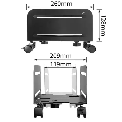 EW1291 soporte de CPU Carro para equipo informático Negro - Imagen 5