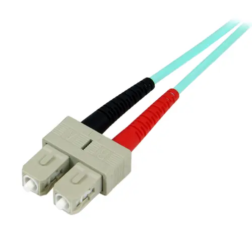 Cable de 2m de Fibra Óptica Multimodo OM3 LC a SC UPC - Full Duplex 50/125µm - para Redes de 100G - LOMMF/VCSEL - Pérdida Baja al Insertar <0.3dB - Cable LSZH - Imagen 2